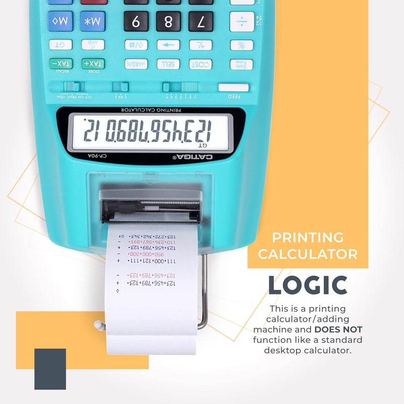 CATIGA New & Upgraded 2025 Printing Calculator Adding Machine 10 Key, Desktop Home Office Calculator with Paper Roll Print Out, Accounting Business Finance - Image 3
